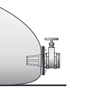 Válvula en toma directa DN 100 con protección térmica y conexión giratoria
